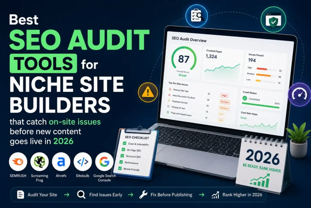 Best SEO Audit Tools for Niche Site Builders that catch on-site issues before new content goes live in 2026