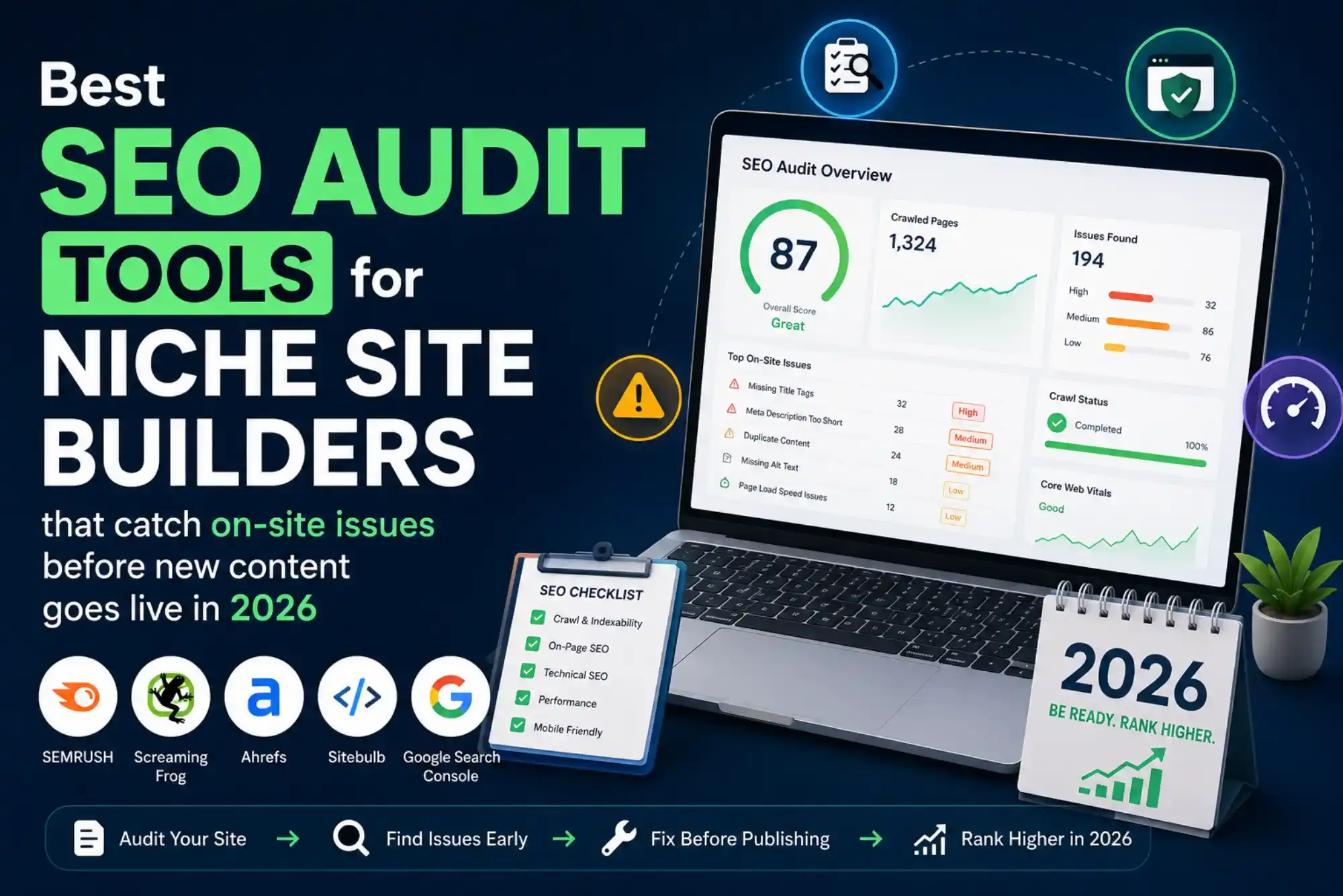 Best SEO Audit Tools for Niche Site Builders that catch on-site issues before new content goes live in 2026
