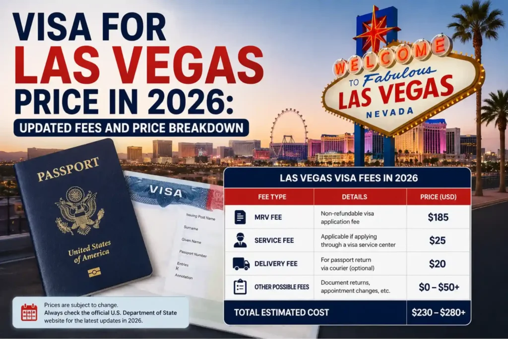 Visa for Las Vegas Price in 2026 Updated Fees and Price Breakdown