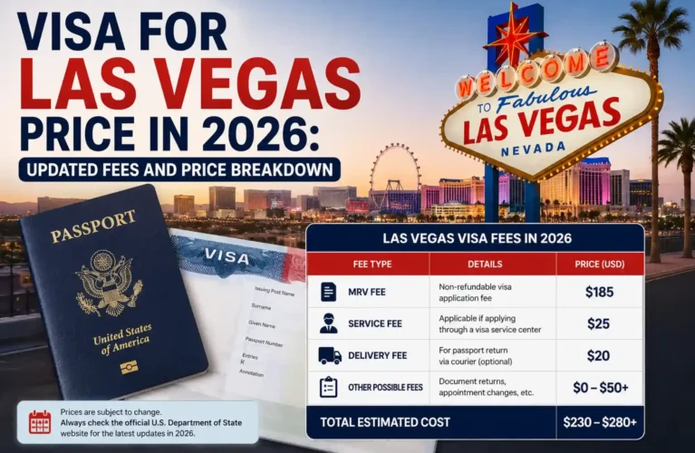 Visa for Las Vegas Price in 2026 Updated Fees and Price Breakdown